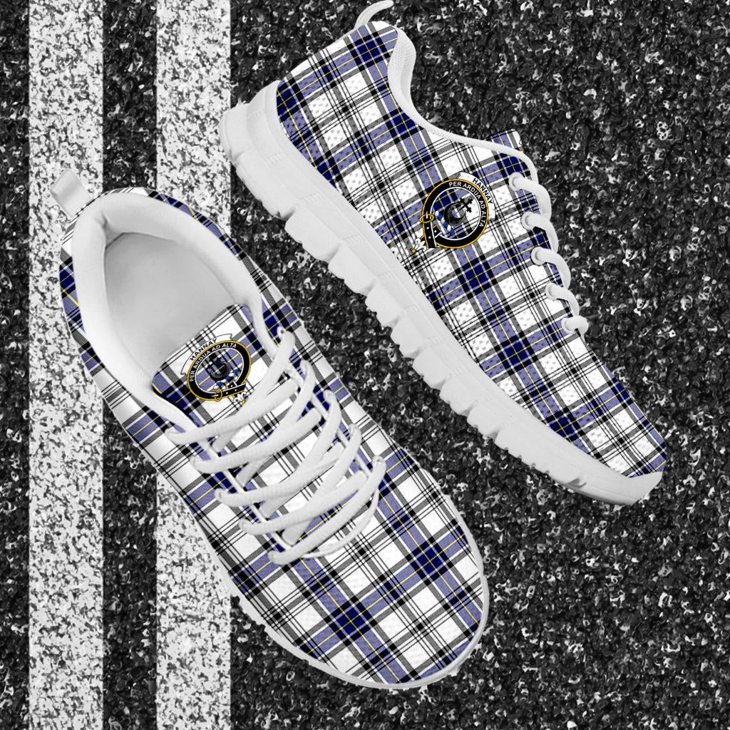 Hannay Tartan Sneakers with Family Crest - Tartan Vibes Clothing