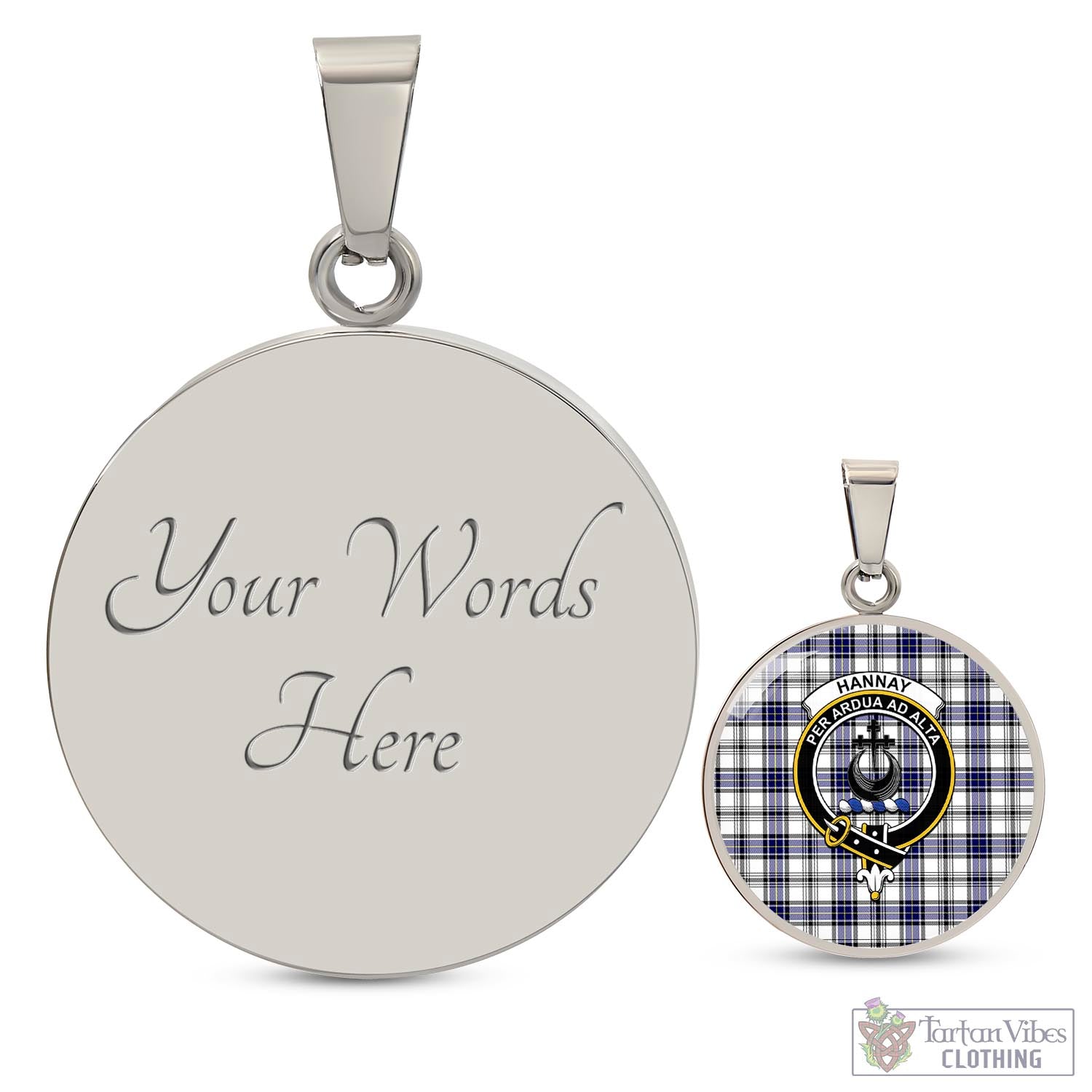 Tartan Vibes Clothing Hannay Modern Tartan Circle Necklace with Family Crest