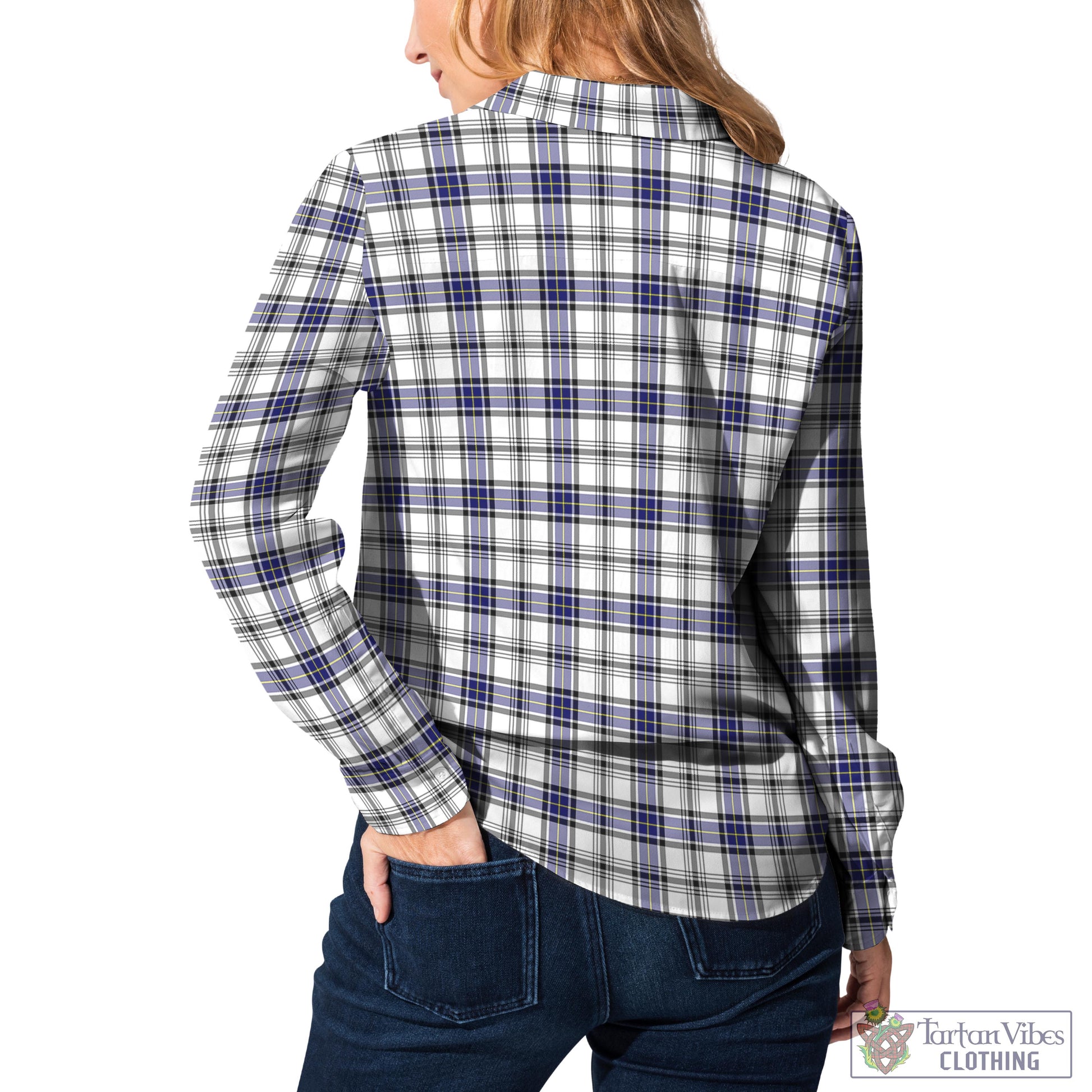 Tartan Vibes Clothing Hannay Modern Tartan Womens Casual Shirt with Family Crest