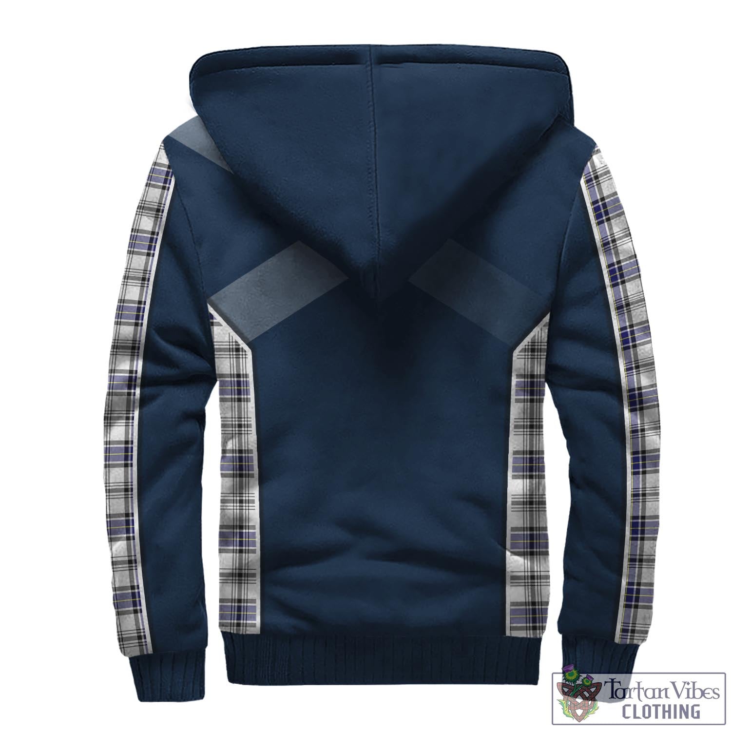 Tartan Vibes Clothing Hannay Modern Tartan Sherpa Hoodie with Family Crest and Scottish Thistle Vibes Sport Style