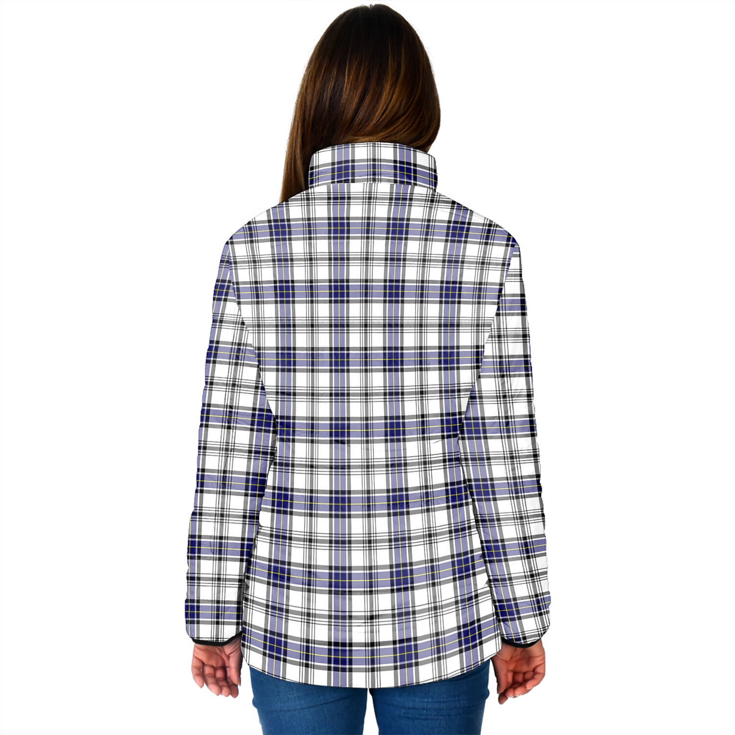 Hannay Tartan Padded Jacket with Family Crest - Tartan Vibes Clothing