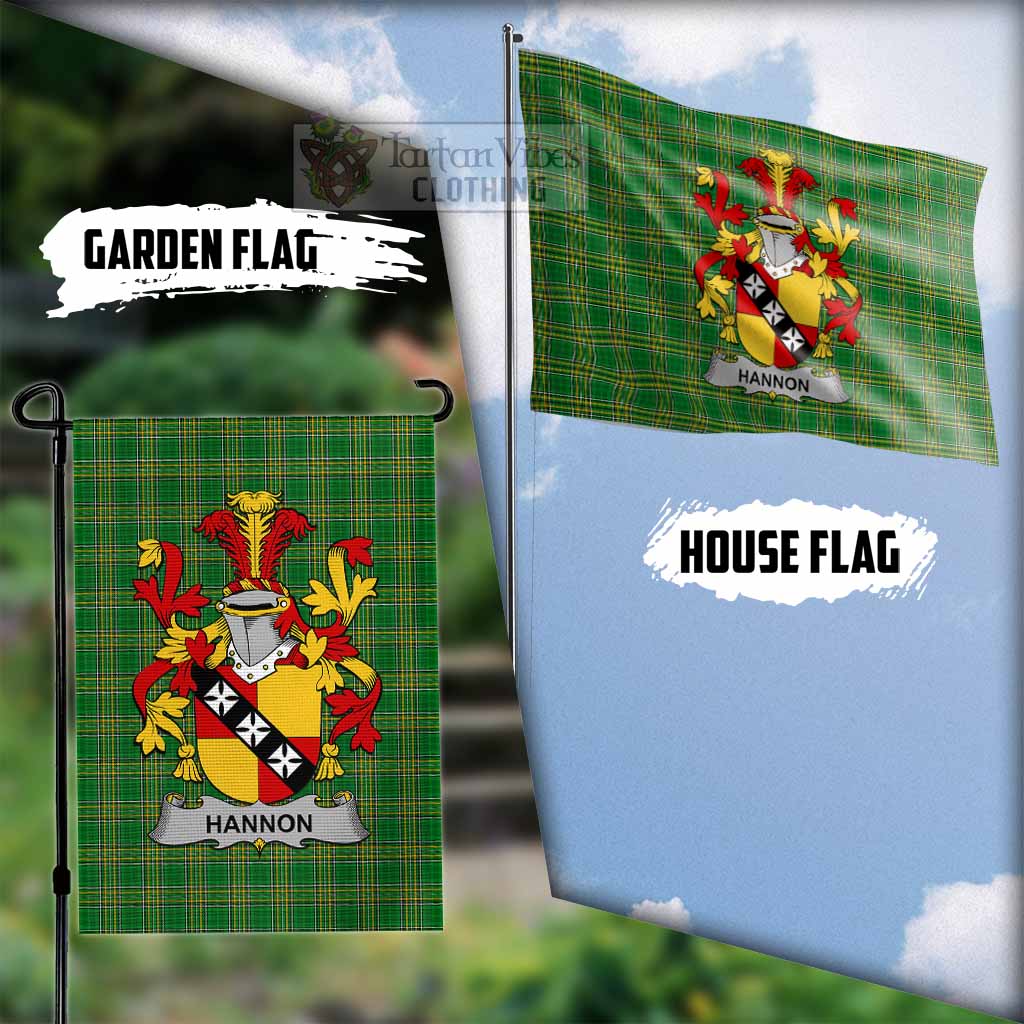 Tartan Vibes Clothing Hannon Irish Clan Flag with Coat of Arms