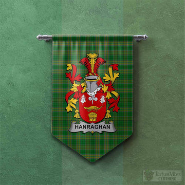 Hanraghan Irish Clan Tartan Gonfalon, Tartan Banner with Coat of Arms Chevron - Tartan Vibes Clothing