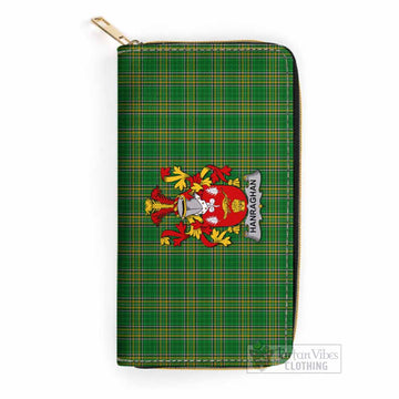 Hanraghan Irish Clan Tartan Women's Leather Wallet with Coat of Arms One Size 19.7*10.5*3.5 cm - Tartan Vibes Clothing