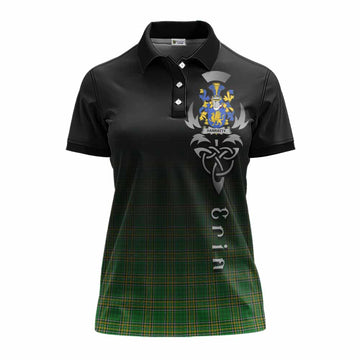 Hanratty Irish Clan Women's Polo Shirt with Coat of Arms Erin Go Bragh Celtic Inspired Women - Tartan Vibes Clothing