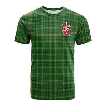 Hansard Irish Clan Tartan Cotton T-shirt with Coat of Arms