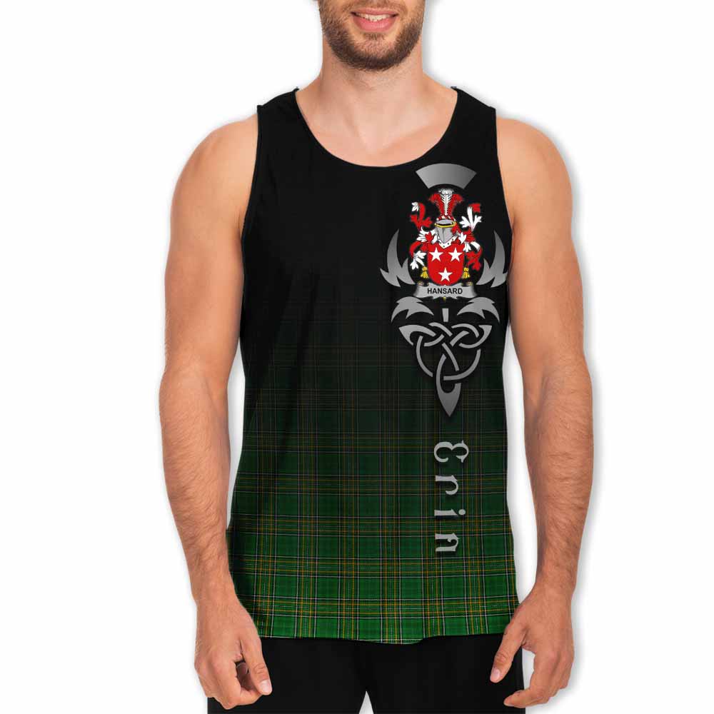 Hansard Irish Clan Men's Tank Top with Coat of Arms Erin Go Bragh Celtic Inspired Men - Tartan Vibes Clothing