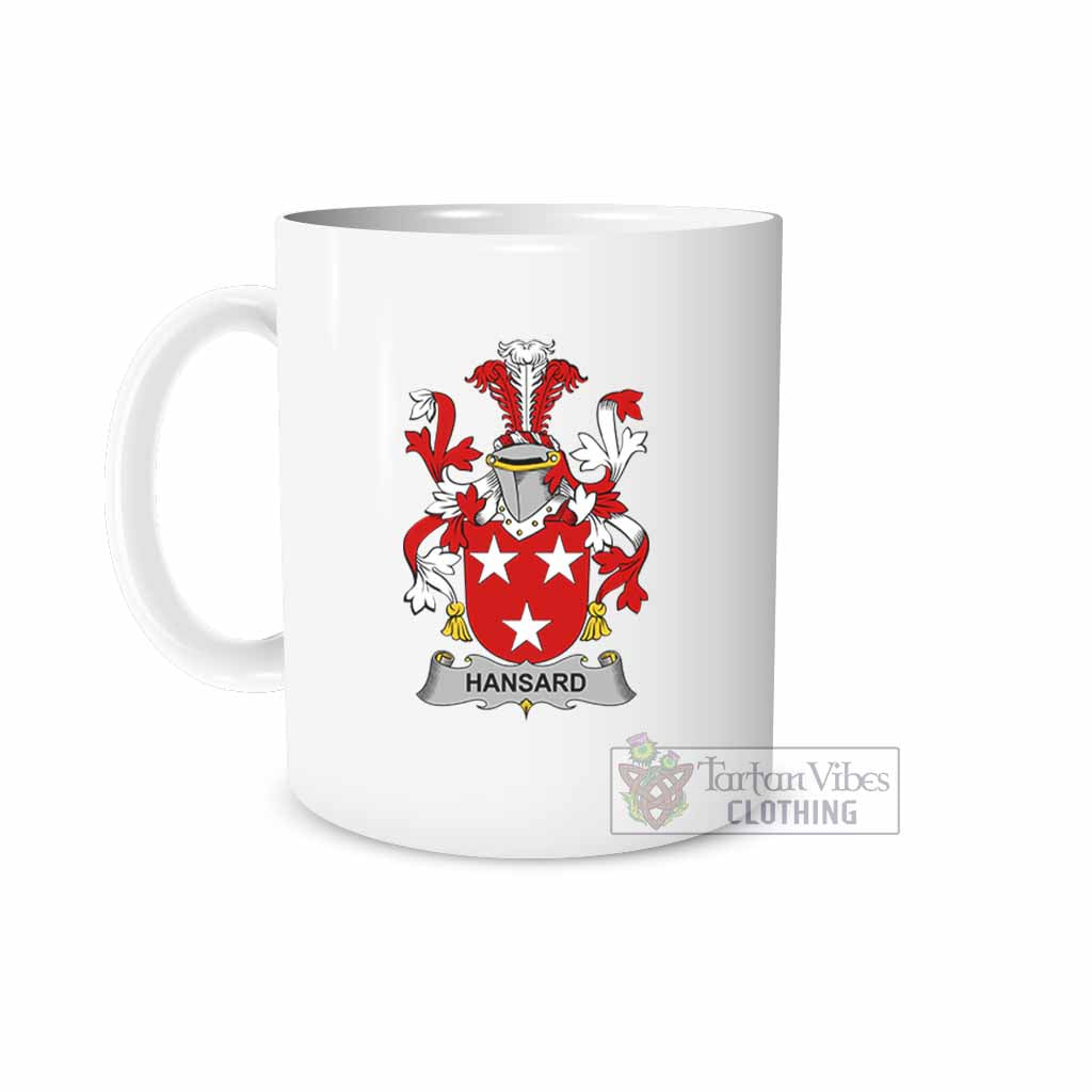 Hansard Irish Clan Coat of Arms Ceramic Mug White - 2D-tartanvibesclothing