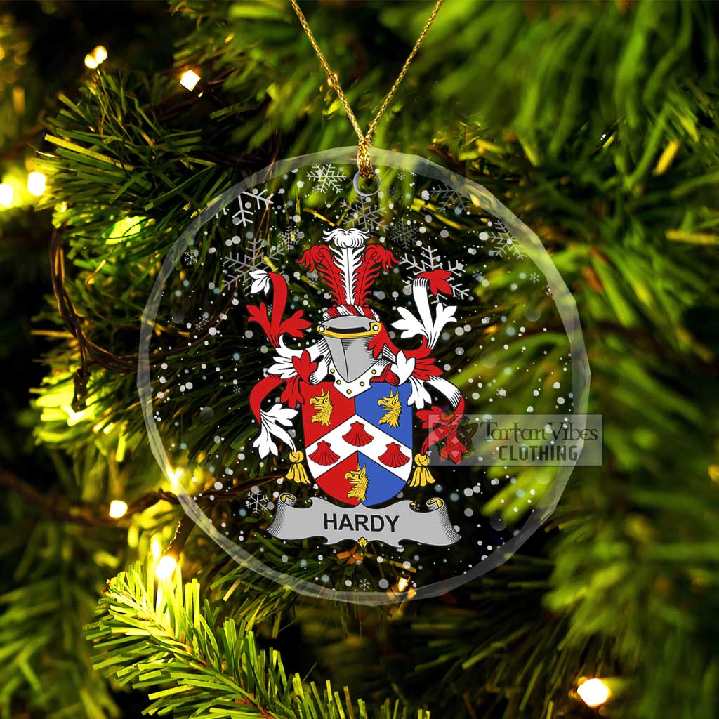 Tartan Vibes Clothing Hardy Irish Clan Christmas Glass Ornament with Coat of Arms