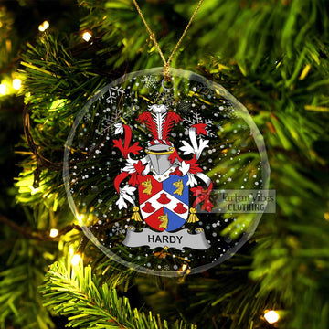 Hardy Irish Clan Christmas Glass Ornament with Coat of Arms