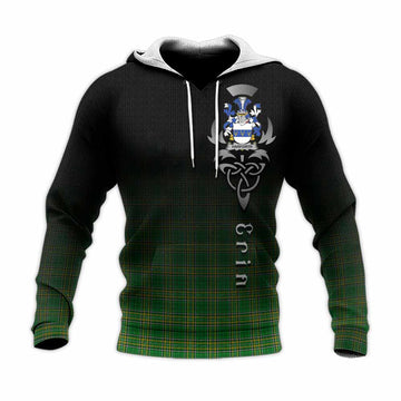 Harforth Irish Clan Knitted Hoodie with Coat of Arms Erin Go Bragh Celtic Inspired Unisex Knitted Pullover Hoodie - Tartan Vibes Clothing