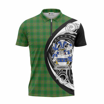Harforth Irish Clan Zipper Polo Shirt Celtic Circle Style Unisex - Tartan Vibes Clothing