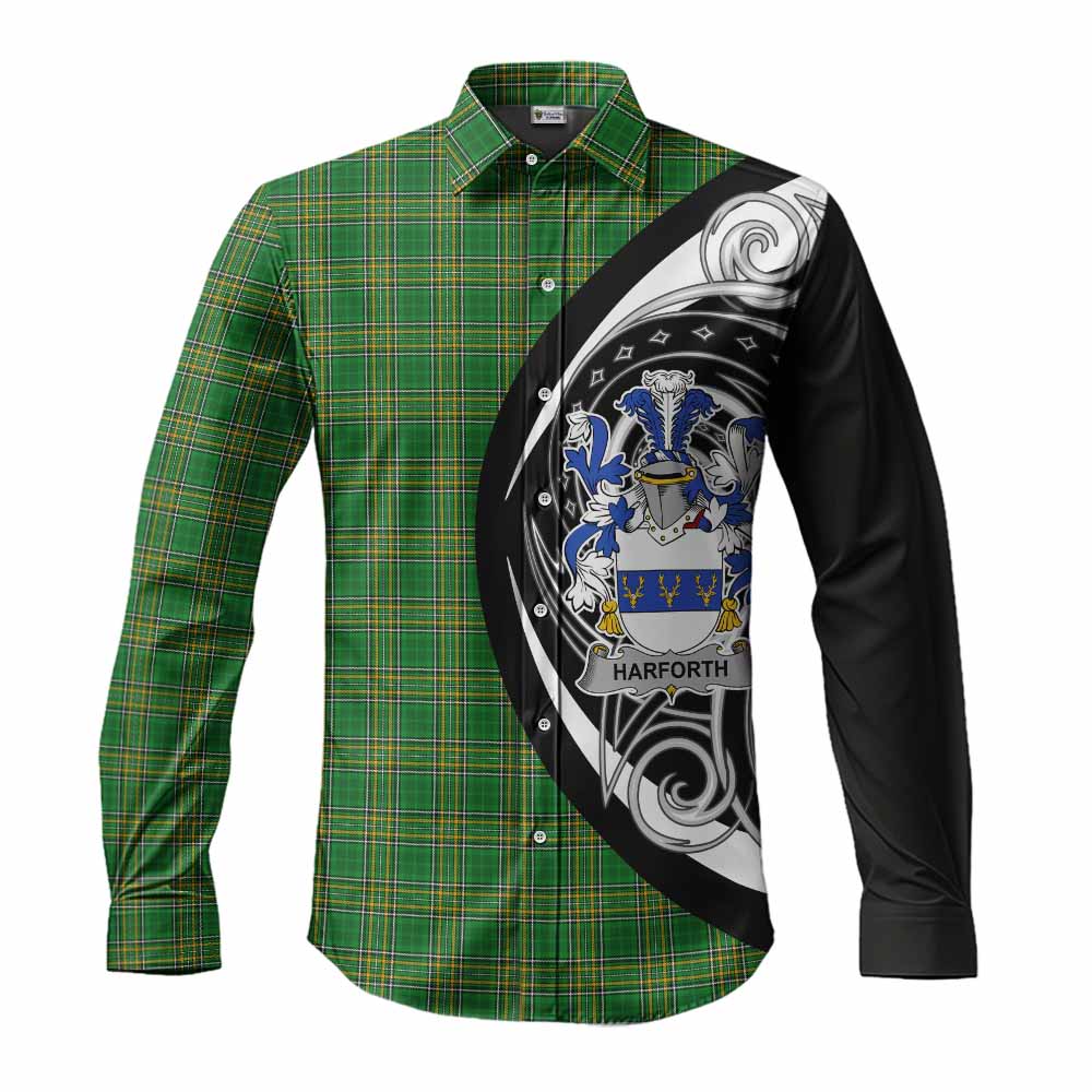 Harforth Irish Clan Long Sleeve Button Shirt Celtic Circle Style Men's Shirt S - Tartan Vibes Clothing