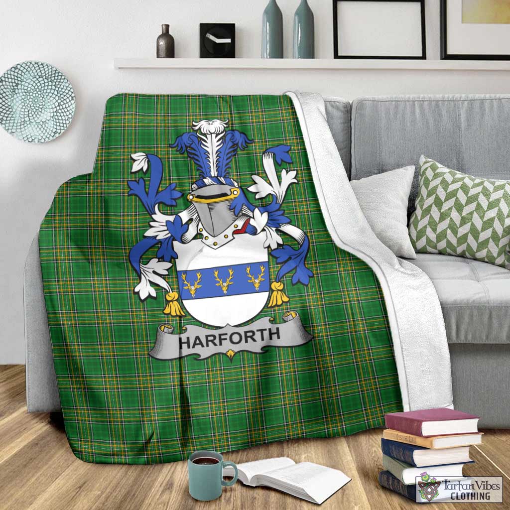 Harforth Irish Clan Tartan Blanket with Coat of Arms - Tartan Vibes Clothing