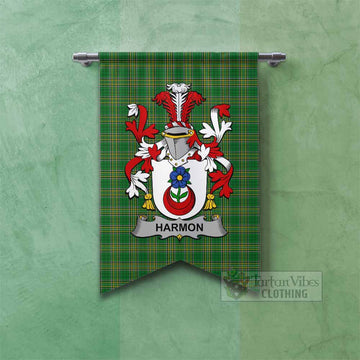 Harmon Irish Clan Tartan Gonfalon, Tartan Banner with Coat of Arms Fishtail - Tartan Vibes Clothing