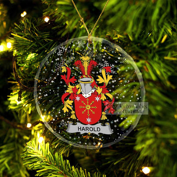 Harold Irish Clan Christmas Glass Ornament with Coat of Arms