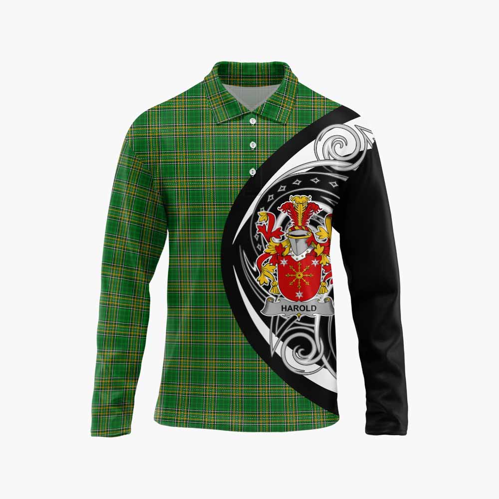 Harold Irish Clan Long Sleeve Polo Shirt Celtic Circle Style Unisex - Tartan Vibes Clothing