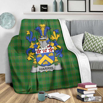 Harris Irish Clan Tartan Blanket with Coat of Arms - Tartan Vibes Clothing
