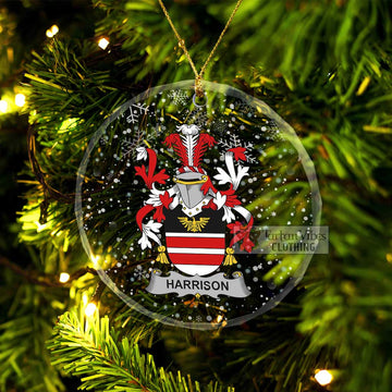 Harrison Irish Clan Christmas Glass Ornament with Coat of Arms