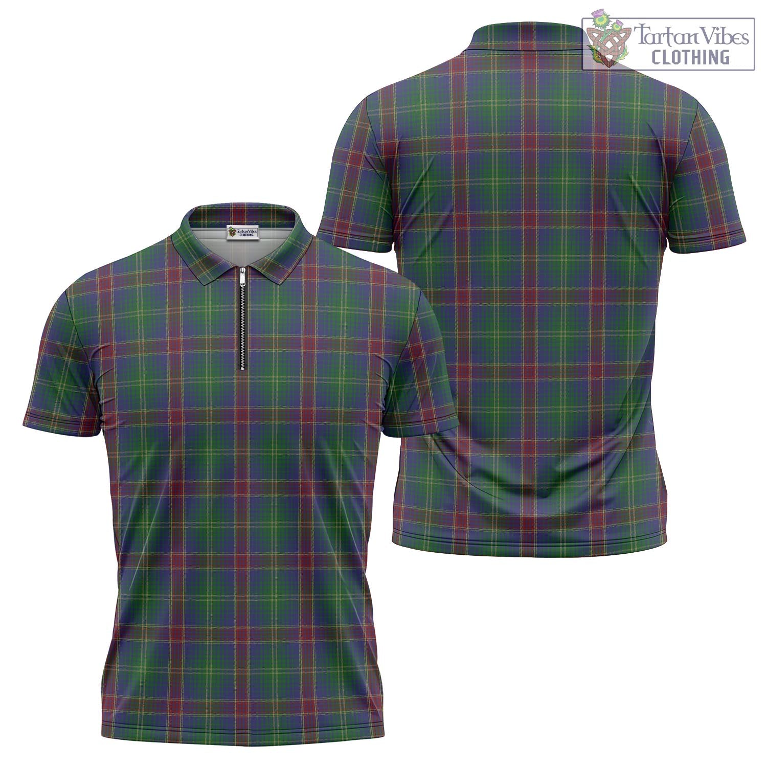 Tartan Vibes Clothing Hart of Scotland Tartan Zipper Polo Shirt