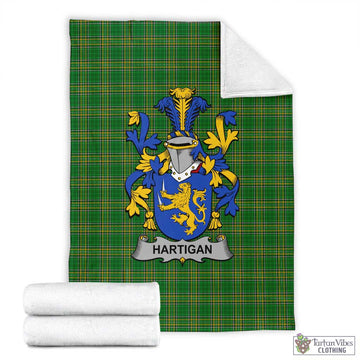 Hartigan Irish Clan Tartan Blanket with Coat of Arms