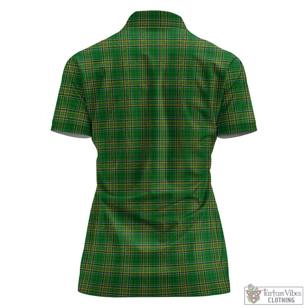 Tartan Vibes Clothing Hartley Ireland Clan Tartan Women's Polo Shirt with Coat of Arms