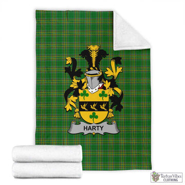 Harty Irish Clan Tartan Blanket with Coat of Arms