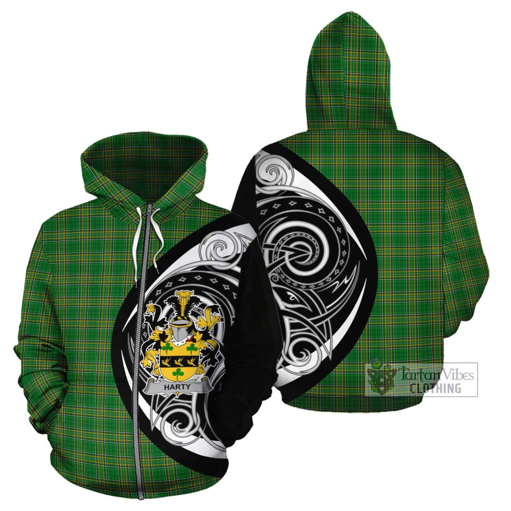 Harty Irish Clan Cotton Hoodie Celtic Circle Style Zip Hoodie - Tartan Vibes Clothing