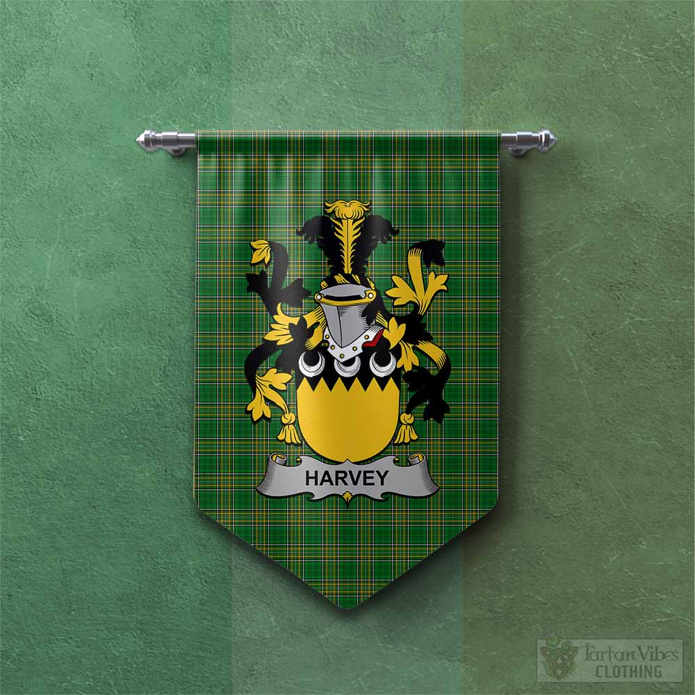 Harvey Irish Clan Tartan Gonfalon, Tartan Banner with Coat of Arms Chevron - Tartan Vibes Clothing