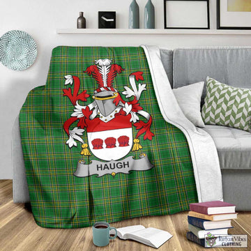 Haugh Irish Clan Tartan Blanket with Coat of Arms - Tartan Vibes Clothing