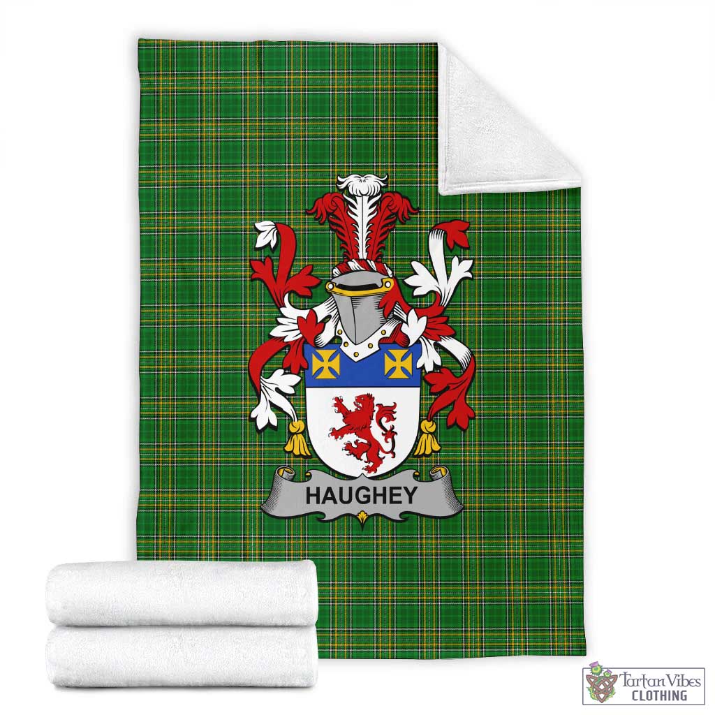Haughey Irish Clan Tartan Blanket with Coat of Arms X-Large 59 x 79 inches 150 x 200 cm - Tartan Vibes Clothing