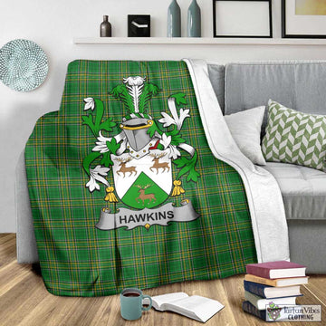 Hawkins Irish Clan Tartan Blanket with Coat of Arms - Tartan Vibes Clothing