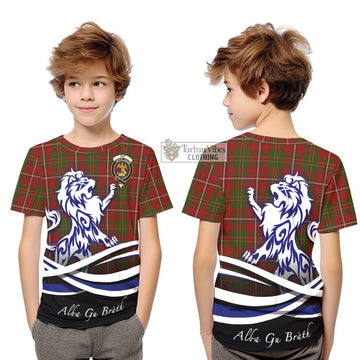 Hay Tartan Kid T-Shirt with Alba Gu Brath Regal Lion Emblem