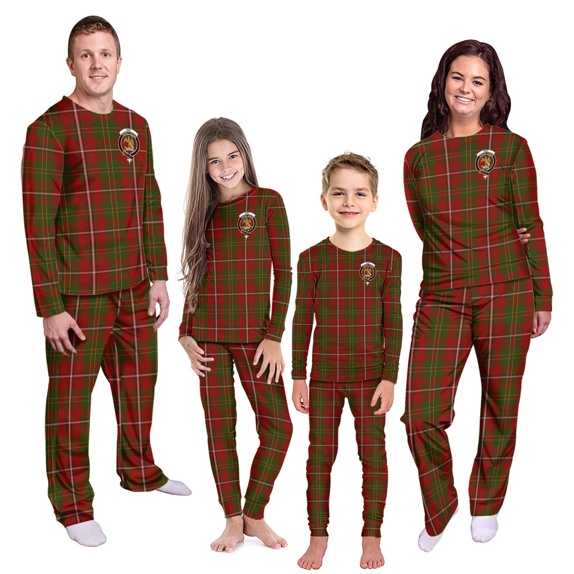 Hay Tartan Pajamas Family Set with Family Crest Kid - Tartan Vibes Clothing