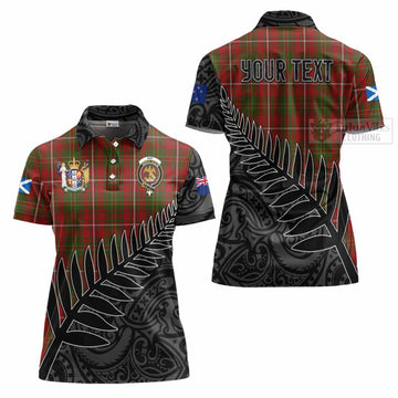 Hay Crest Tartan Women's Polo Shirt with New Zealand Silver Fern Half Style