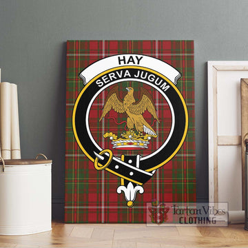 Hay Tartan Canvas Print Wall Art with Family Crest