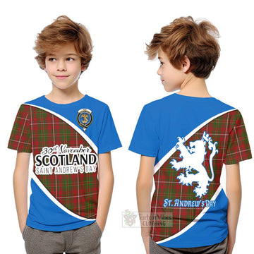 Hay Family Crest Tartan Kid T-Shirt Celebrate Saint Andrew's Day in Style