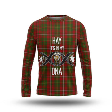 Hay Tartan Long Sleeve T-Shirt with Family Crest DNA In Me Style