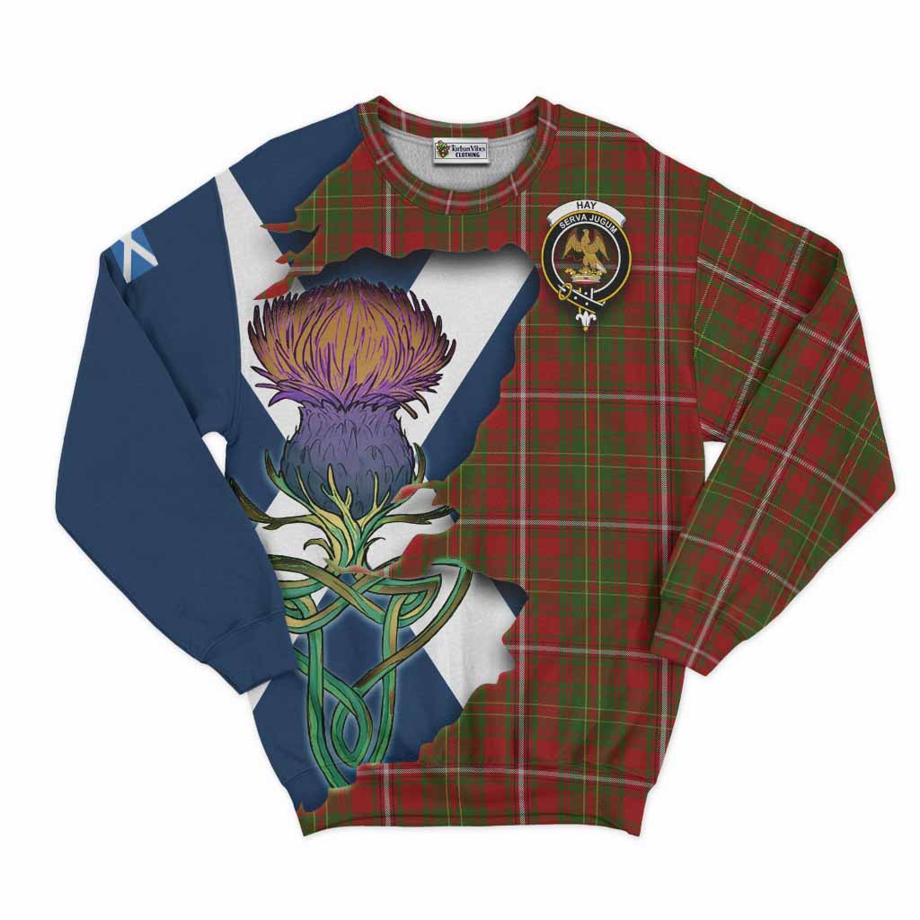 Hay Tartan Family Crest Sweatshirt Scottish Thistle Celtic Inspired Unisex - Tartan Vibes Clothing