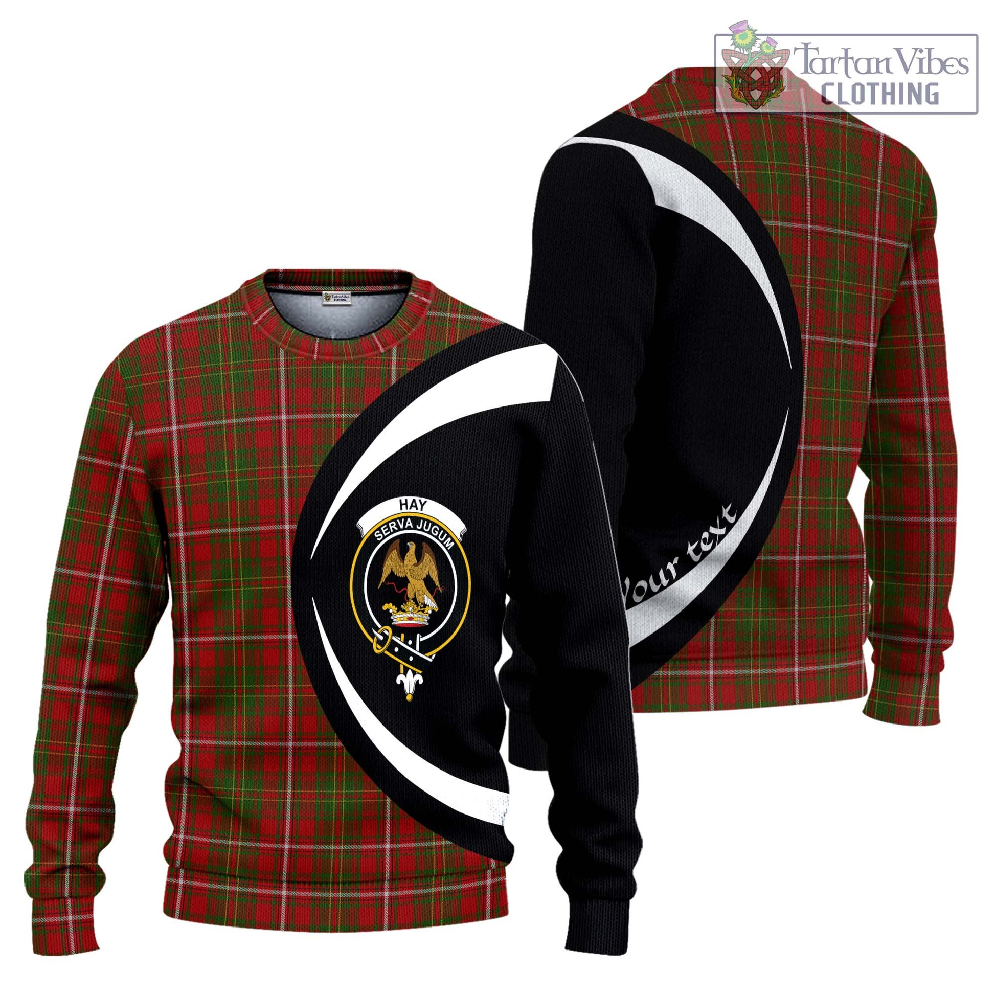 Hay Tartan Ugly Sweater with Family Crest Circle Style Unisex - Tartan Vibes Clothing