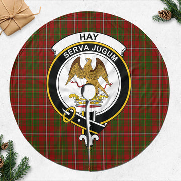 Hay Tartan Christmas Tree Skirt with Family Crest