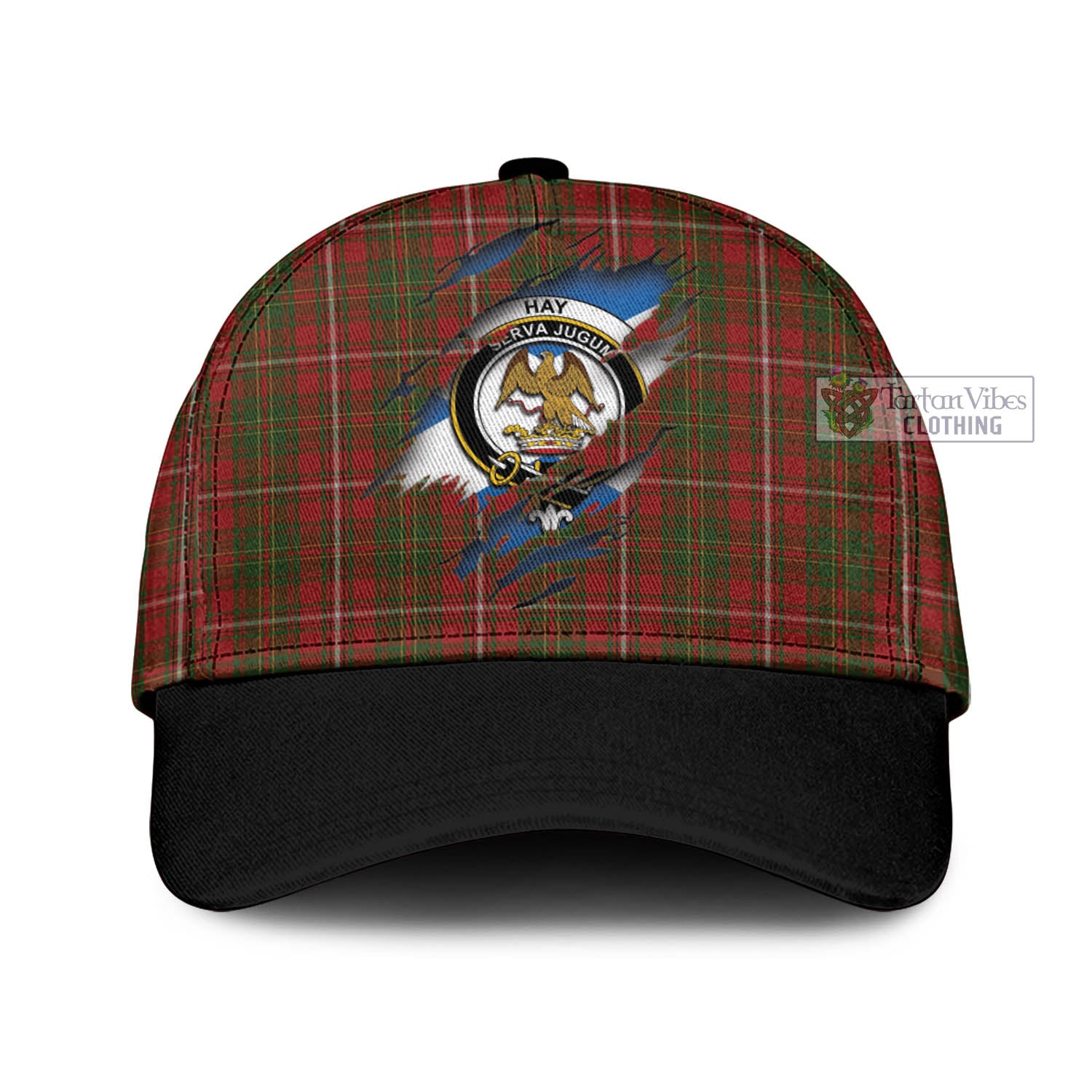 Tartan Vibes Clothing Hay Tartan Classic Cap with Family Crest In Me Style