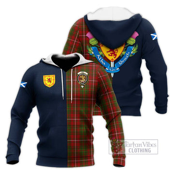 Hay Tartan Knitted Hoodie Alba with Scottish Lion Royal Arm Half Style