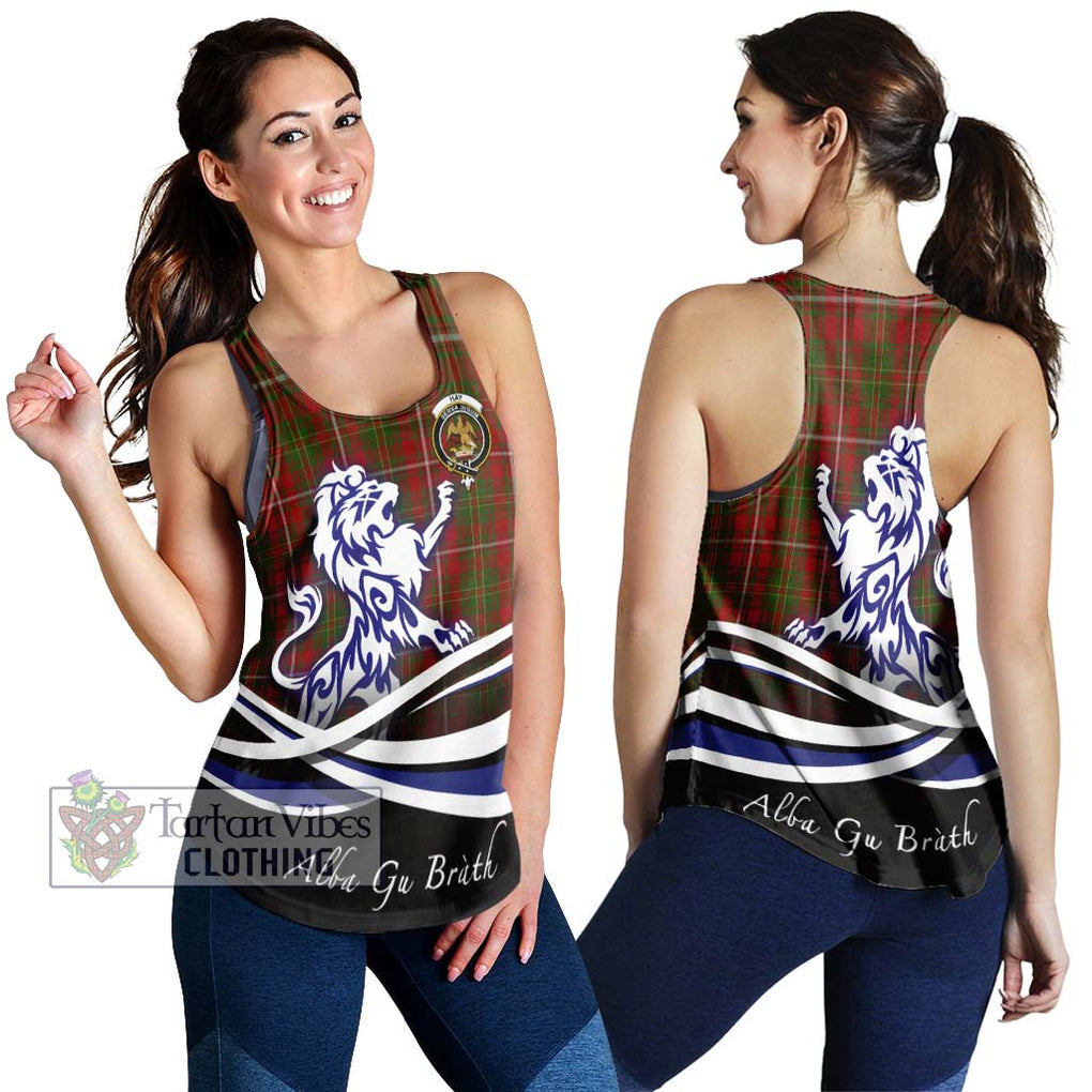 Hay Tartan Women's Racerback Tanks with Alba Gu Brath Regal Lion Emblem 4XL - Tartanvibesclothing Shop