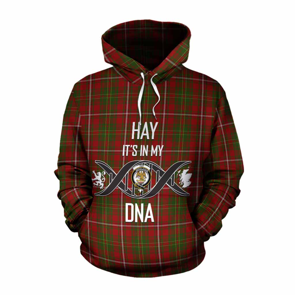 Tartan Vibes Clothing Hay Tartan Cotton Hoodie with Family Crest DNA In Me Style