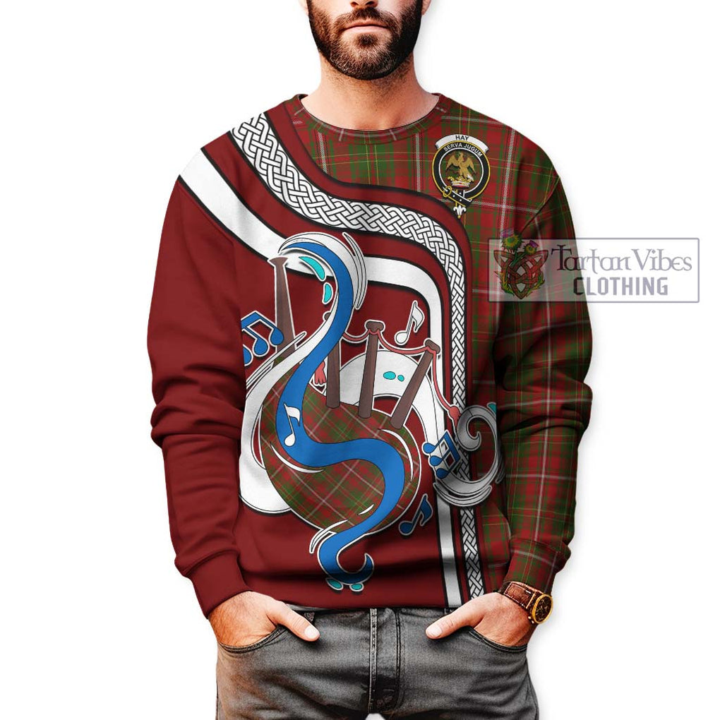 Tartan Vibes Clothing Hay Tartan Sweatshirt with Epic Bagpipe Style