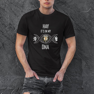 Hay Family Crest DNA In Me Mens Cotton T Shirt