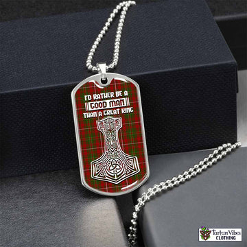 Hay Tartan Dog Tag Necklace Viking Mjolnir Style