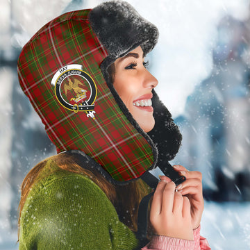 Hay Tartan Winter Trapper Hat with Family Crest