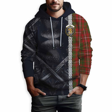 Hay Tartan Hoodie with Family Crest Cross Sword Thistle Celtic Vibes